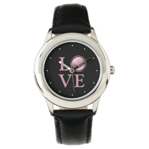 Tennis Love Classy Roos Gold Player Coach Roze Horloge