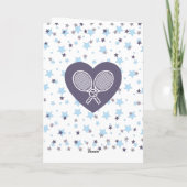 Tennis Love Crossed Rackets Personalized Romantic Kaart (Achterkant)