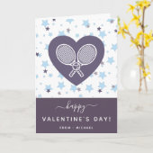 Tennis Love Crossed Rackets Personalized Romantic Kaart (Gele Bloem)