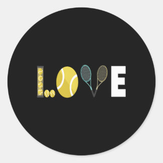 Tennis Love in Tennis Racket Tennis Ball Tennis Pl Ronde Sticker