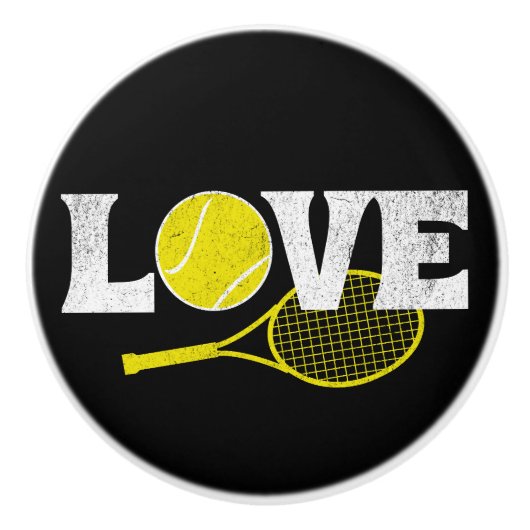 Tennis Love Keramische Knop (Voorkant)