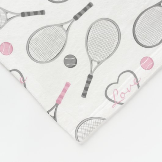 Tennis Love Pattern Fleece Deken (Hoek)