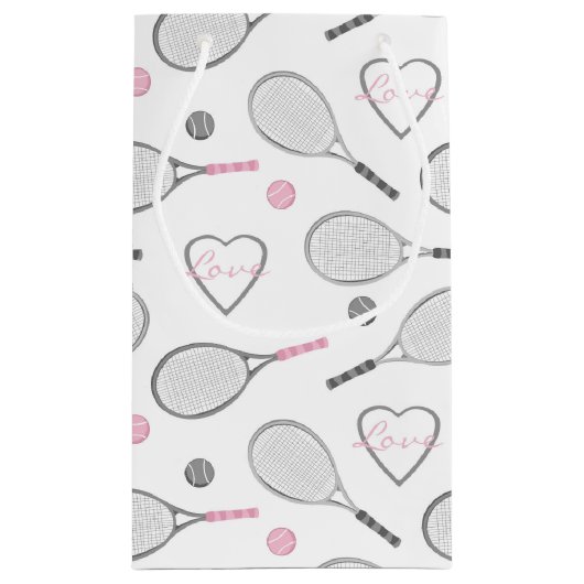Tennis Love Pattern Klein Cadeauzakje (Achterkant)