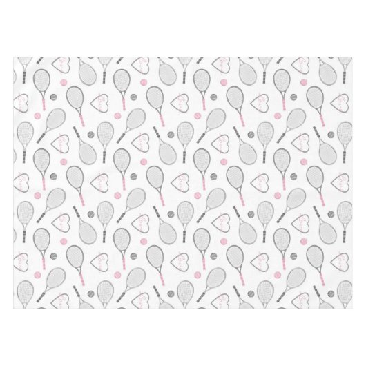 Tennis Love Pattern Tafelkleed (Voorkant (Horizontaal))