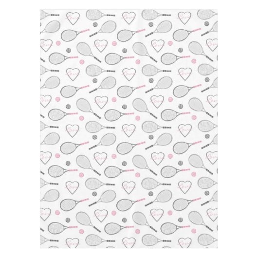 Tennis Love Pattern Tafelkleed (Voorkant)