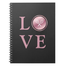 Tennis Love Pink Rose Gold Typography Cute Rackets