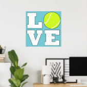 Tennis LOVE Poster Aangepast kleurenvierkant (Thuiskantoor)