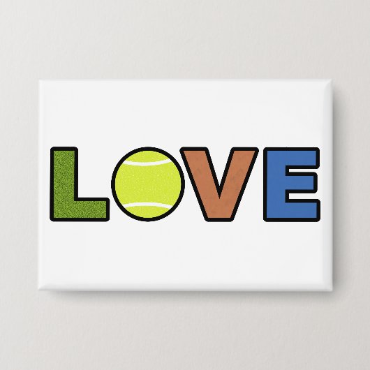 Tennis Love Rectangular Button (Voorkant)