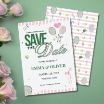Tennis Love Save the Date Wedding Invitation 