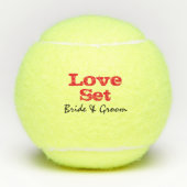 Tennis Love Set bride and groom bruiloft Tennis Tennisballen (Voorkant)