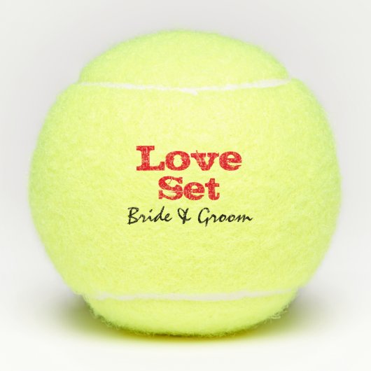 Tennis Love Set bride and groom bruiloft Tennis Tennisballen (Voorkant)