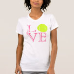 Tennis Love T-Shirt<br><div class="desc">Dit T-shirt met de titel Tennis Love scoort zeker wat punten met tennisspelers. (Dat heet ironie, kinderen.) In het shirt staat het woord 'LOVE' in roze, open en open letters, terwijl je een tennisbal gebruikt voor de 'O'. Het ontwerp werkt op veel niveaus, dus kies gewoon je favoriet en beveel...</div>