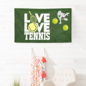 Tennis Love tennis op groen gras Spandoek (Insitu)