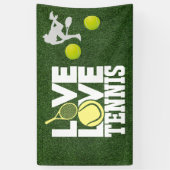 Tennis Love tennis op groen gras Spandoek (Verticaal)