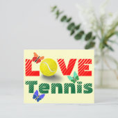 Tennis Love Valentine's day Feestdagenkaart (Staand voorkant)