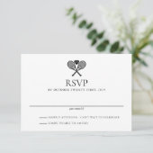 Tennis Love Wedding RSVP Kaartje (Staand voorkant)