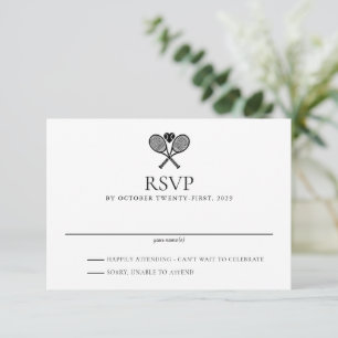 Tennis Love Wedding RSVP Kaartje