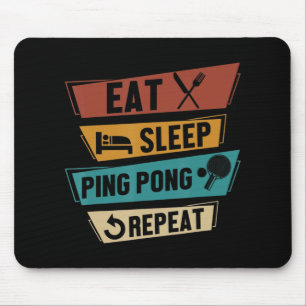 Tennis Lover Eat Sleep Ping Pong Herhalen Muismat