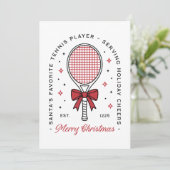 Tennis lovers funny merry Christmas greetings Feestdagenkaart (Staand voorkant)