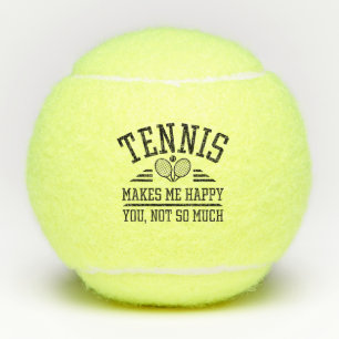 Tennis maakt me blij dat je niet zo veel tennisballen