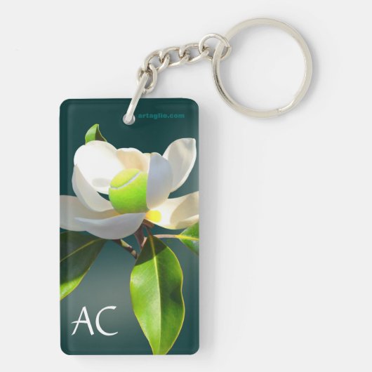 Tennis Magnolia, gepersonaliseerd Sleutelhanger (achterkant)
