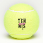 Tennis mam Modern Typografie Moederdag Theme Tennisballen (Achterkant)