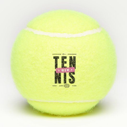 Tennis mam Modern Typografie Moederdag Theme Tennisballen (Achterkant)