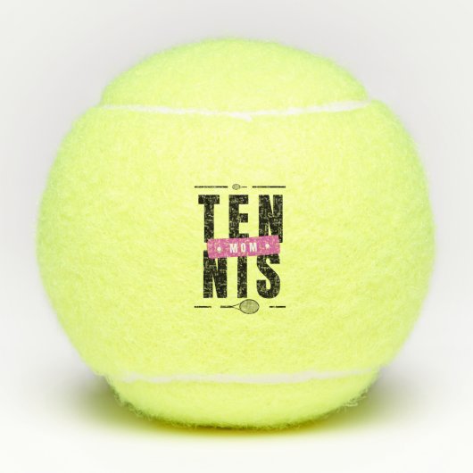 Tennis mam Modern Typografie Moederdag Theme Tennisballen (Voorkant)