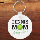 Tennis mam Persoonlijke naam Sleutelhanger (Voorkant)