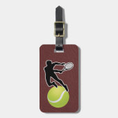 Tennis - mannelijke speler en bal Personaliseer Bagagelabel (Voorkant verticaal)