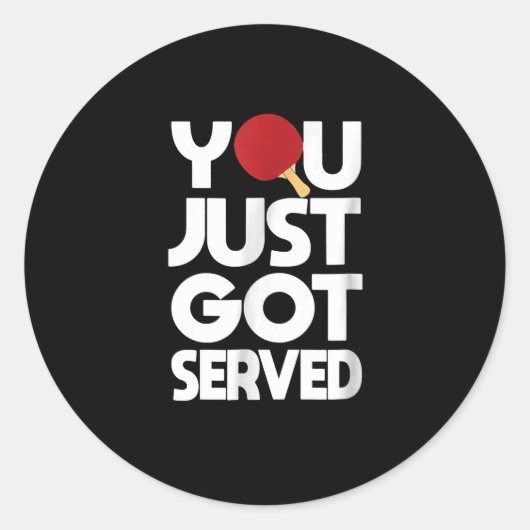 Tennis Mannen Butterfly Ping Pong Ronde Sticker (Voorkant)