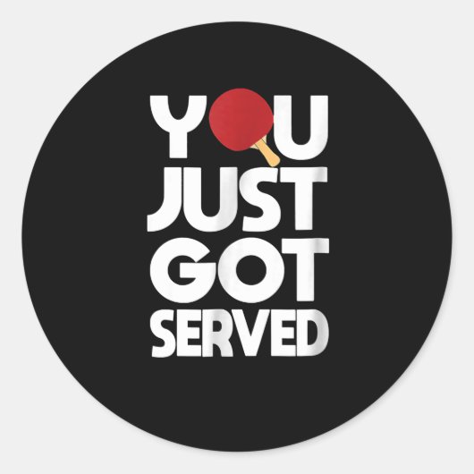 Tennis Mannen Butterfly Ping Pong Ronde Sticker (Voorkant)