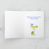 Tennis Margarita Happy Birthday Kaart (Binnen)