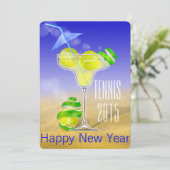 Tennis Margarita Nieuwjaar Kaart (Staand voorkant)