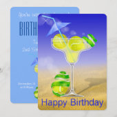 Tennis Margarita Verjaardagsfeestje Kaart (Voorkant / Achterkant)