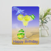 Tennis Margarita Verjaardagsfeestje Kaart (Staand voorkant)