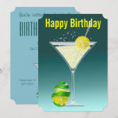 Tennis Martini Birthday partijuitnodiging Kaart (Voorkant / Achterkant)