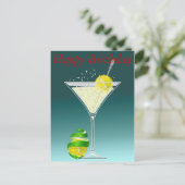 Tennis Martini Happy Birthday Briefkaart (Staand voorkant)