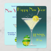 Tennis Martini New Year Kaart (Voorkant / Achterkant)