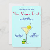 Tennis Martini New Year Kaart (Achterkant)