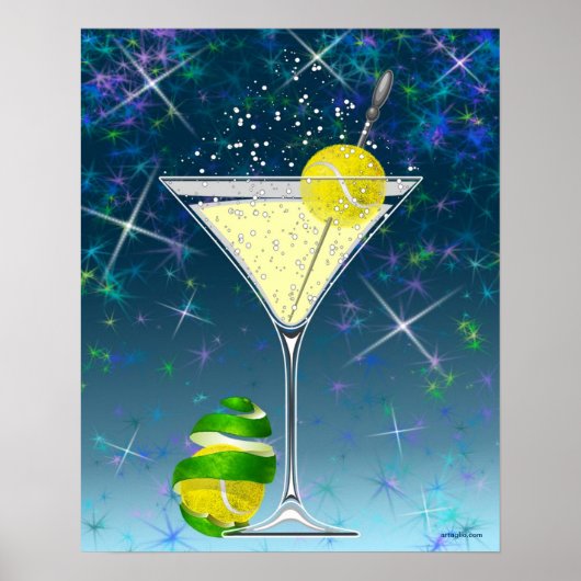 Tennis Martini, tennis Poster (Voorkant)