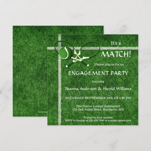 Tennis Match de Vergelijkende Uitnodiging van de P (Voorkant / Achterkant)