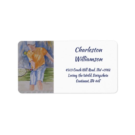 Tennis Match Persoonlijk adres Etiket (Voorkant)