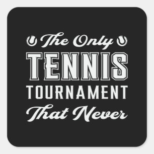 Tennis Match Racket Sports Player Court Funny Gift Vierkante Sticker