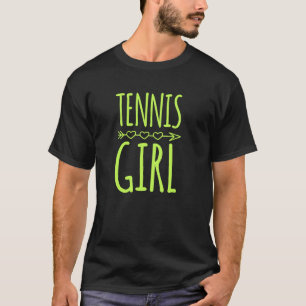 Tennis Meisje Met Boheemse Stijl Hart Pijl Grafiek T-shirt