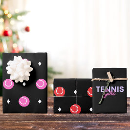 Tennis Meisje Roze Ballen Gift Inpakpapier Vel