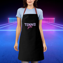 Tennis Meisje Roze Lettering Zwart Schort