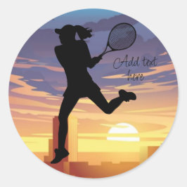 Tennis Meisje Speler Vrouwen Tennis Ronde Sticker