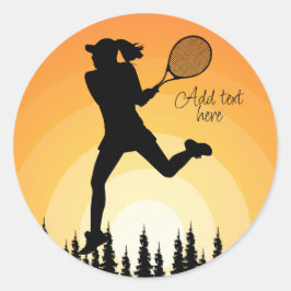 Tennis Meisje Speler Vrouwen Tennis Ronde Sticker