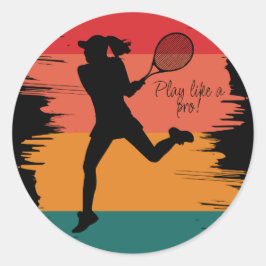 Tennis Meisje Speler Vrouwen Tennis Ronde Sticker